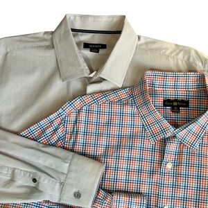 Club‎ Room & Alfani BUNDLE OF 2 Dress Shirts Button Down Collared Office Size XL
